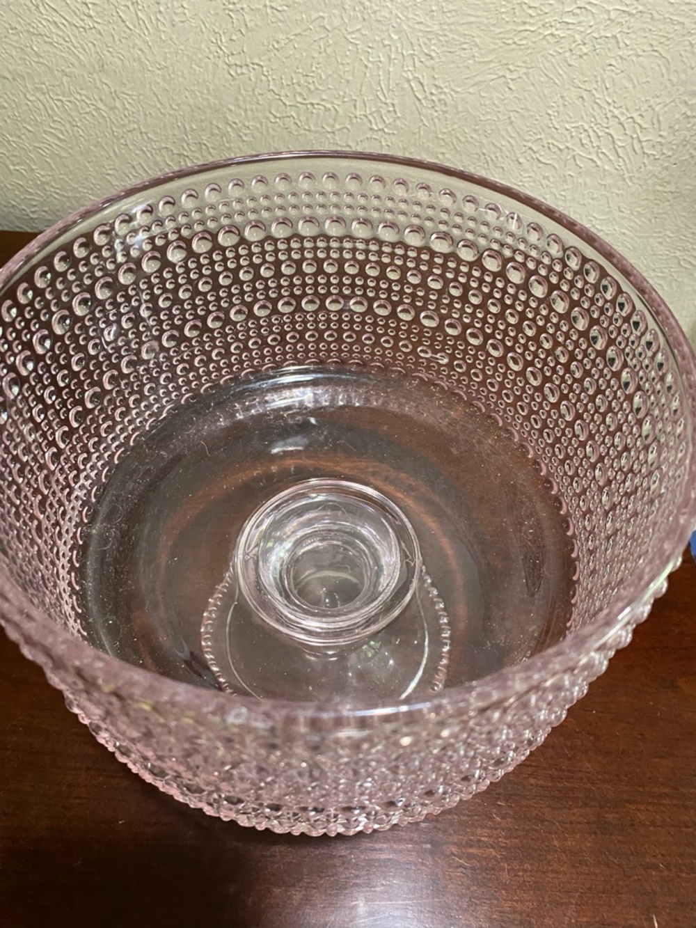 Pink Beaded Glass Pedestal Trifle Bowl - Picture 5 of 7
